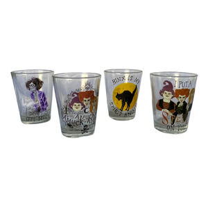 New Halloween Disney Hocus Pocus Sanderson Sisters Binx Set of 4 Shot Glasses